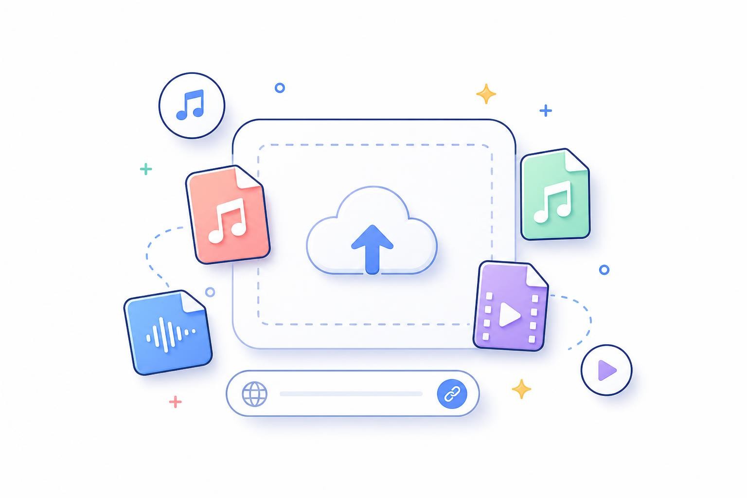ファイルまたはリンクをアップロード